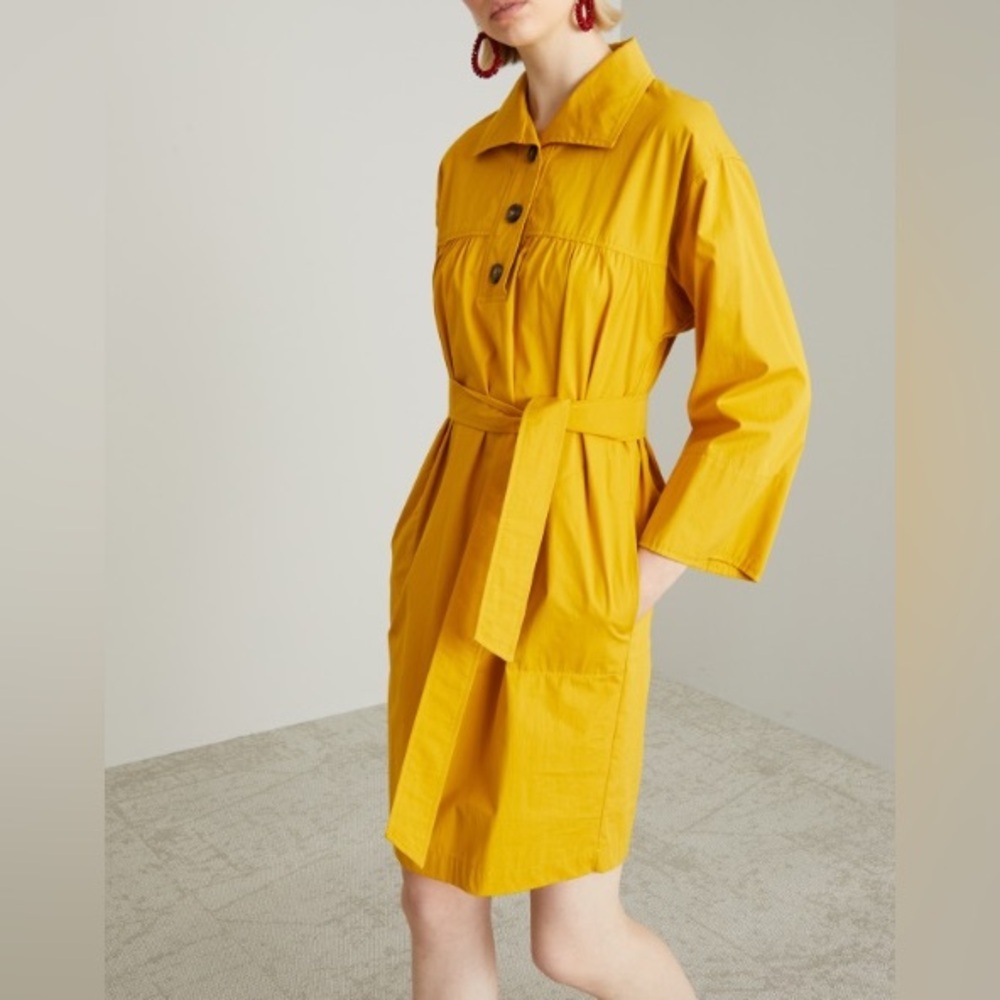 NWT Weekend Max Mara Yellow Cotton Shirt Dress Size: US6/8 Spring/ Summer
